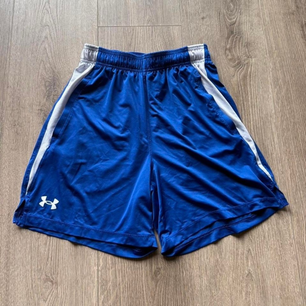 Under Armour Running Gym Shorts Blue Small Athletic Workout Shorts